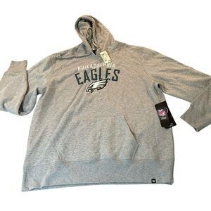 47 Brand Men Philadelphia Eagles Gray Hoodie Sz XXL
